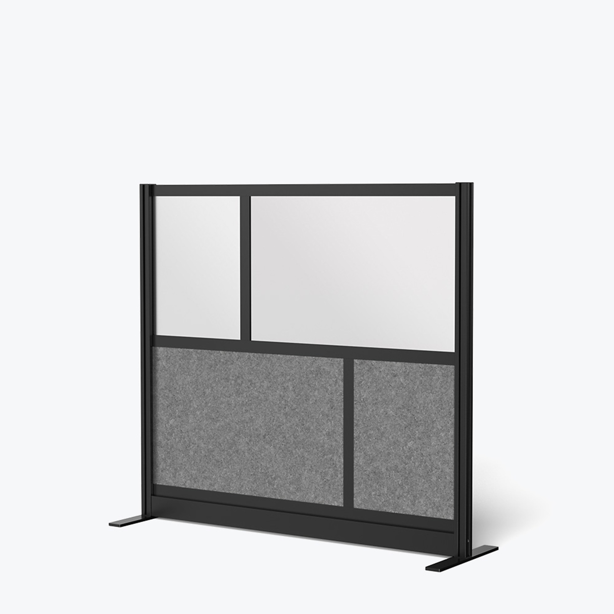 Luxor Modular Room Divider System - 53in. x 48in., Gray Frame, Polypropylene/PET Polyester Fabric, Model# MW-5348-FCGB